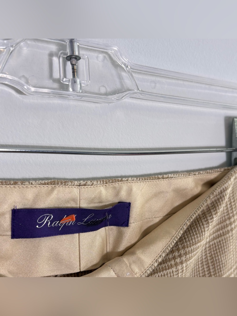 Ralph Lauren Purple Label Simone Pant Wool Plaid Trousers Made In USA - Picture 4 of 4